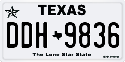 TX license plate DDH9836