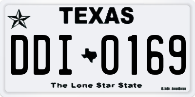 TX license plate DDI0169