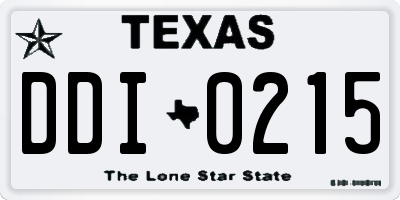 TX license plate DDI0215