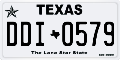 TX license plate DDI0579