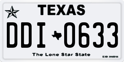 TX license plate DDI0633