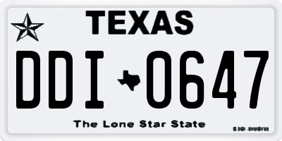 TX license plate DDI0647