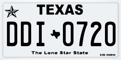 TX license plate DDI0720
