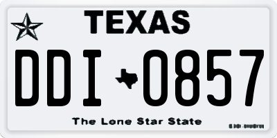 TX license plate DDI0857