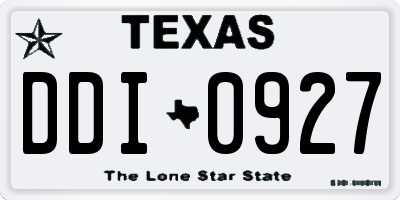 TX license plate DDI0927