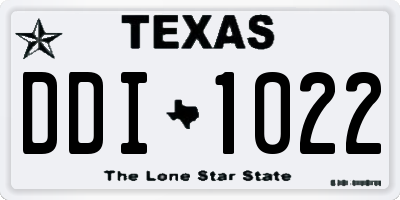 TX license plate DDI1022
