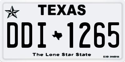 TX license plate DDI1265