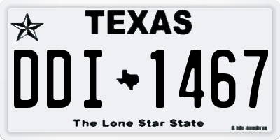 TX license plate DDI1467