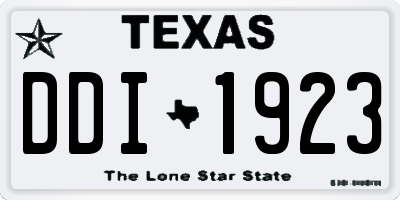 TX license plate DDI1923