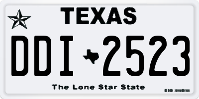 TX license plate DDI2523