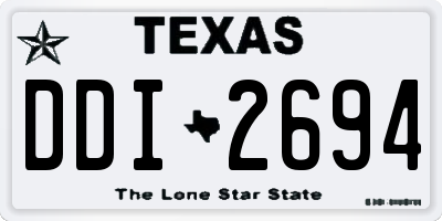 TX license plate DDI2694