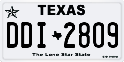 TX license plate DDI2809
