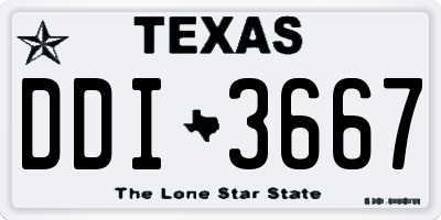 TX license plate DDI3667
