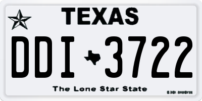 TX license plate DDI3722