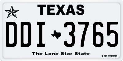 TX license plate DDI3765
