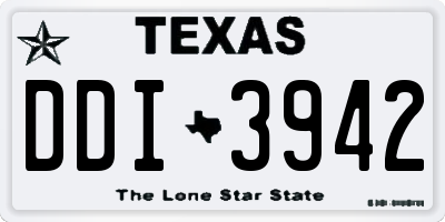 TX license plate DDI3942
