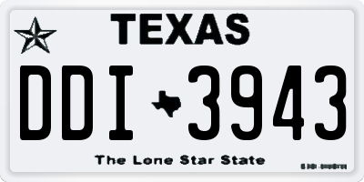 TX license plate DDI3943