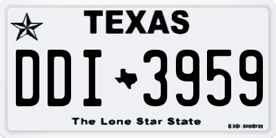 TX license plate DDI3959