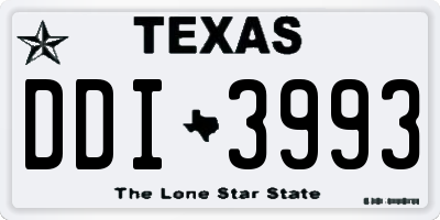 TX license plate DDI3993
