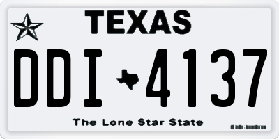 TX license plate DDI4137