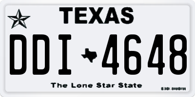 TX license plate DDI4648