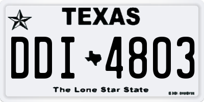 TX license plate DDI4803