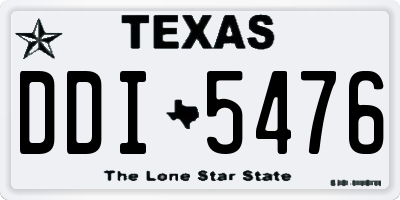 TX license plate DDI5476