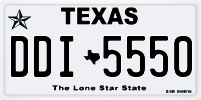 TX license plate DDI5550
