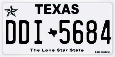 TX license plate DDI5684