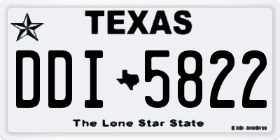 TX license plate DDI5822