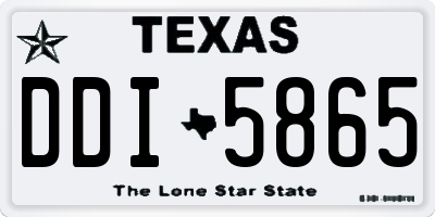 TX license plate DDI5865