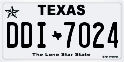 TX license plate DDI7024