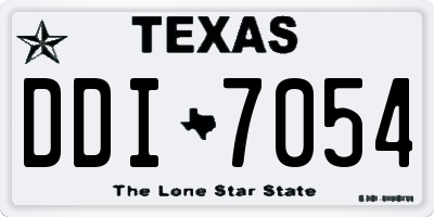 TX license plate DDI7054