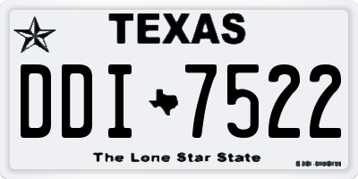 TX license plate DDI7522