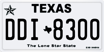 TX license plate DDI8300