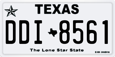 TX license plate DDI8561