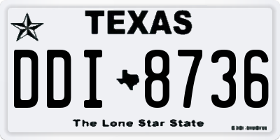TX license plate DDI8736