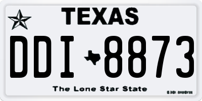 TX license plate DDI8873
