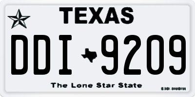 TX license plate DDI9209