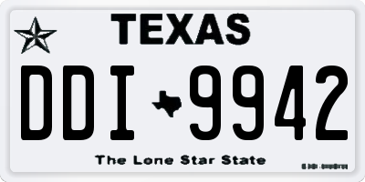 TX license plate DDI9942