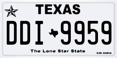 TX license plate DDI9959