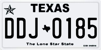TX license plate DDJ0185