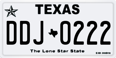 TX license plate DDJ0222