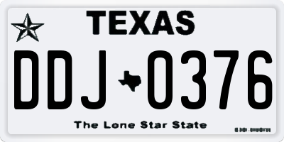 TX license plate DDJ0376