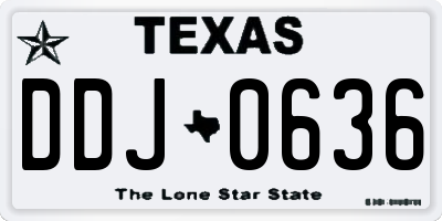 TX license plate DDJ0636
