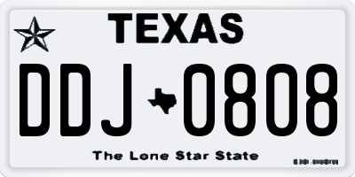 TX license plate DDJ0808