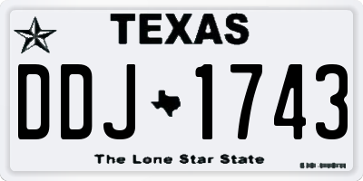 TX license plate DDJ1743