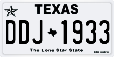 TX license plate DDJ1933