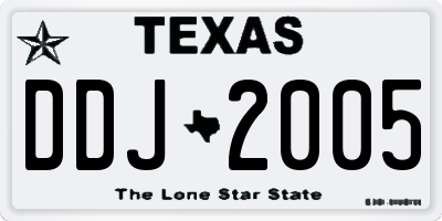TX license plate DDJ2005