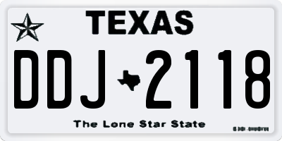 TX license plate DDJ2118